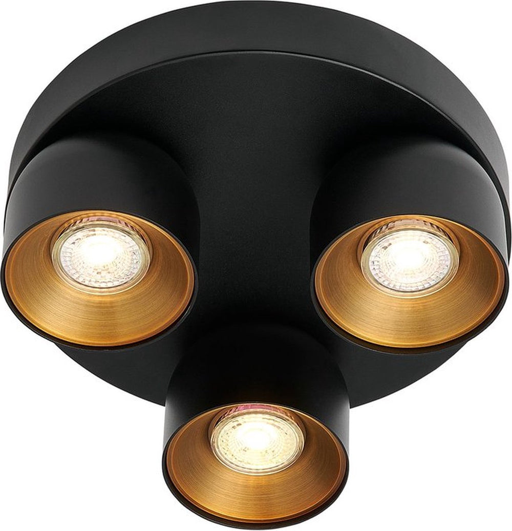 Nordlux pitcher rond-spot-ip20-3xgu10-zwart