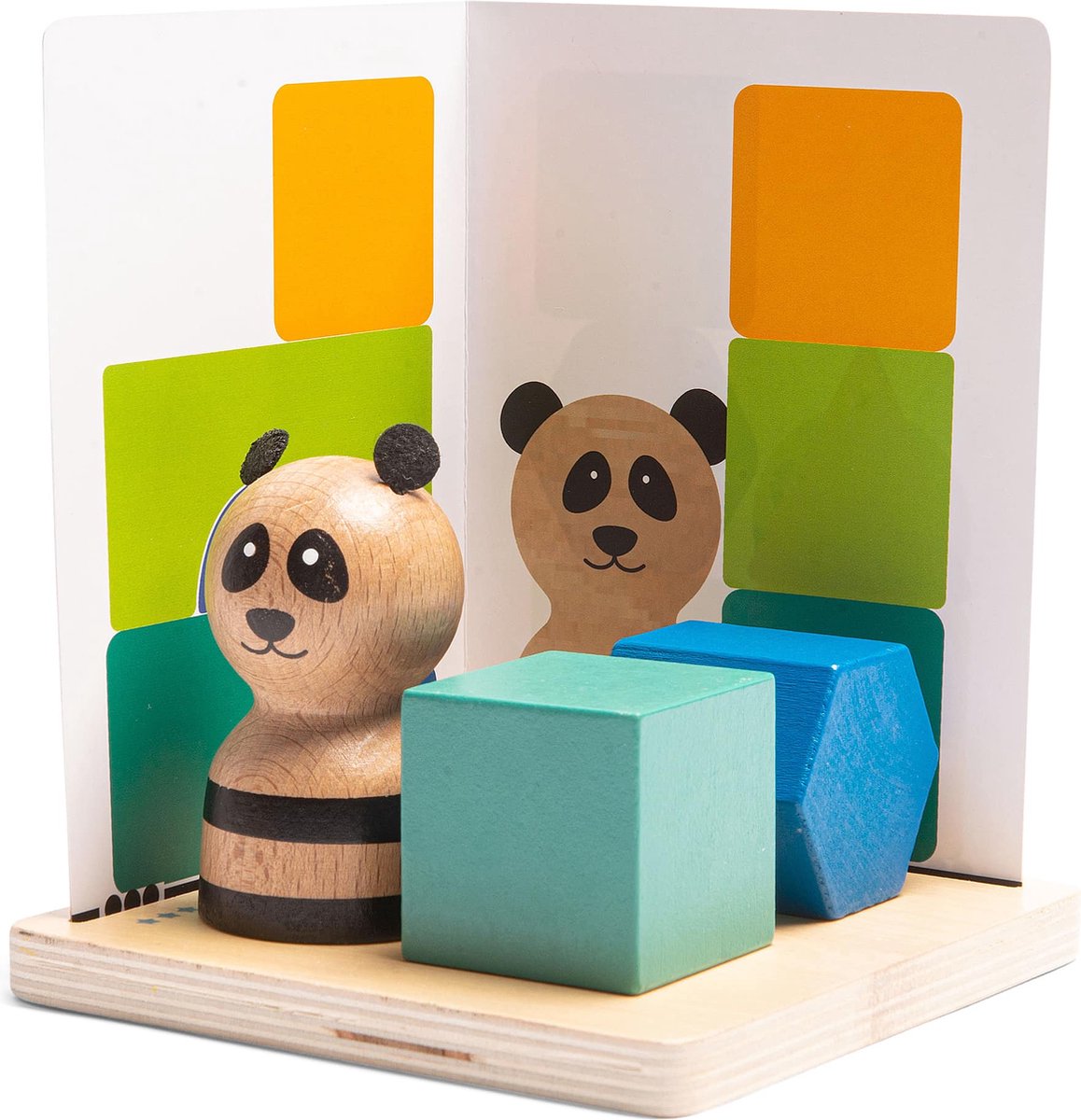 Bs toys panda's puzzel - fsc hout - vanaf 6 jaar - 20 puzzels - train het ruimtelijk inzicht
