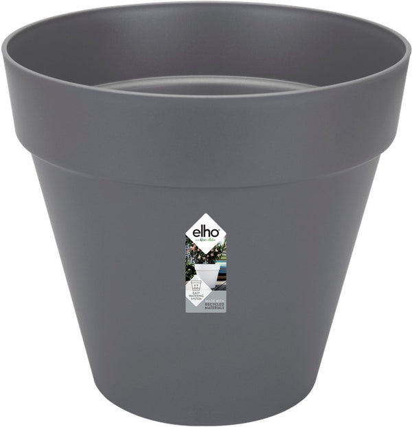 Elho loft urban rond 60 - grote bloempot voor buiten - waterreservoir - 100% gerecycled plastic - ø 58.0 x h 54.0 cm - antraciet