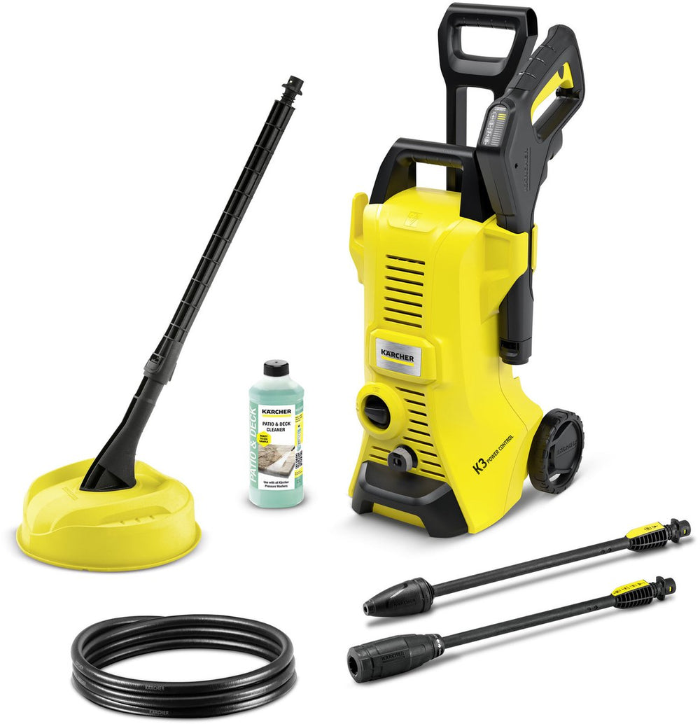 Kärcher k 3 power control home hogedrukreiniger - 120 bar - 380l u - 25 m² u - terrasreiniger t 1 - geschikt voor oa. auto - fietsen - kleine terrassen - balkon - tuinset en motoren