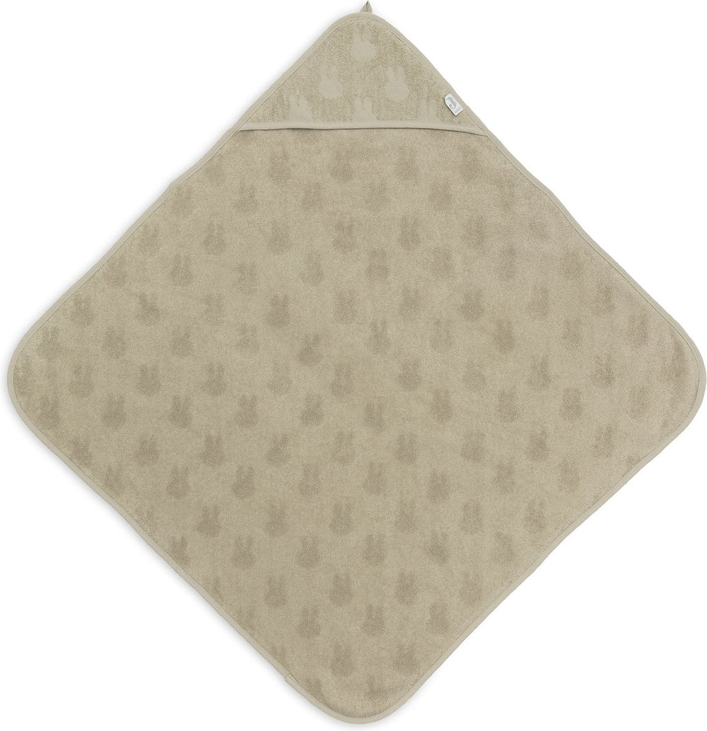 Jollein x nijntje - badcape badstof 75x75cm - baby handdoek met badcape, omslagdoek, badponcho miffy jacquard - olive green