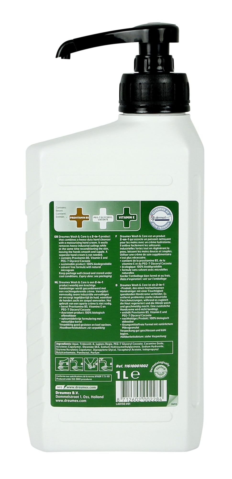 Dreumex wasverzorging handreiniger handzeep 1 liter met pomp