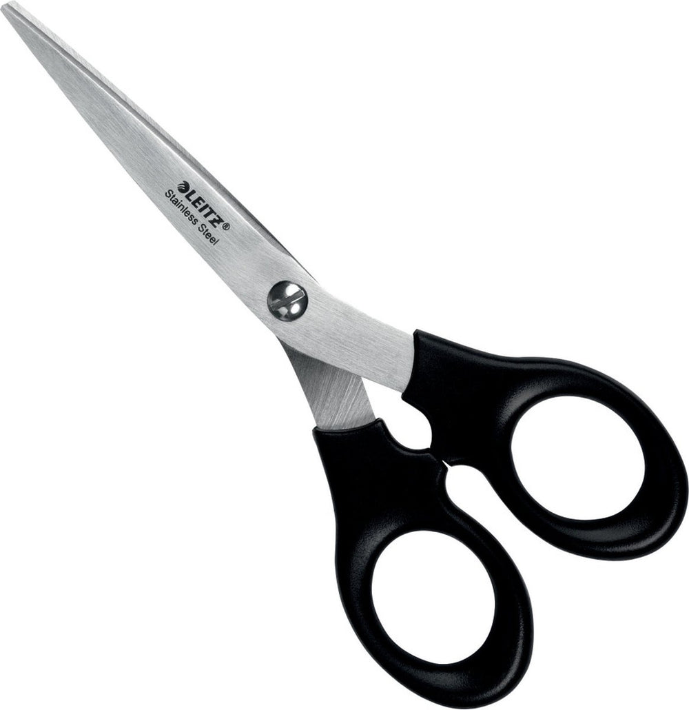 Leitz roestvrijstalen schaar - 165 mm - ergonomische handgreep - zwart