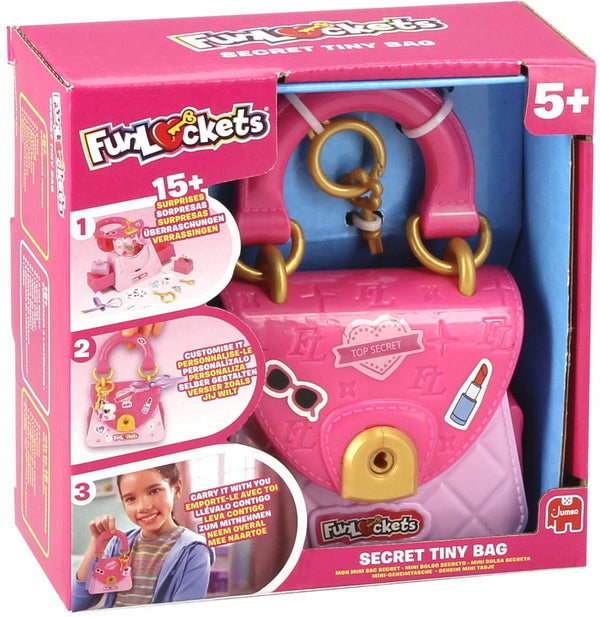 Funlockets jumbo - - mini geheim tasje - tiny bag - tasje met geheimen vakjes - vanaf 5 jaar - met 15+ verrassingen