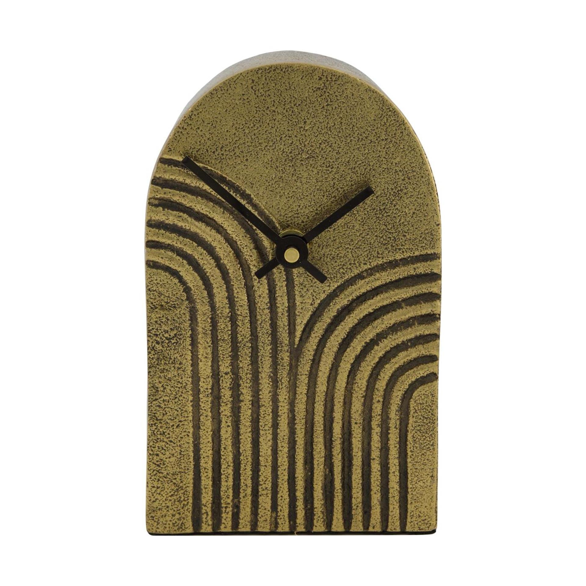 Dijk natural collections klok aluminium goud 10x4x16,5cm
