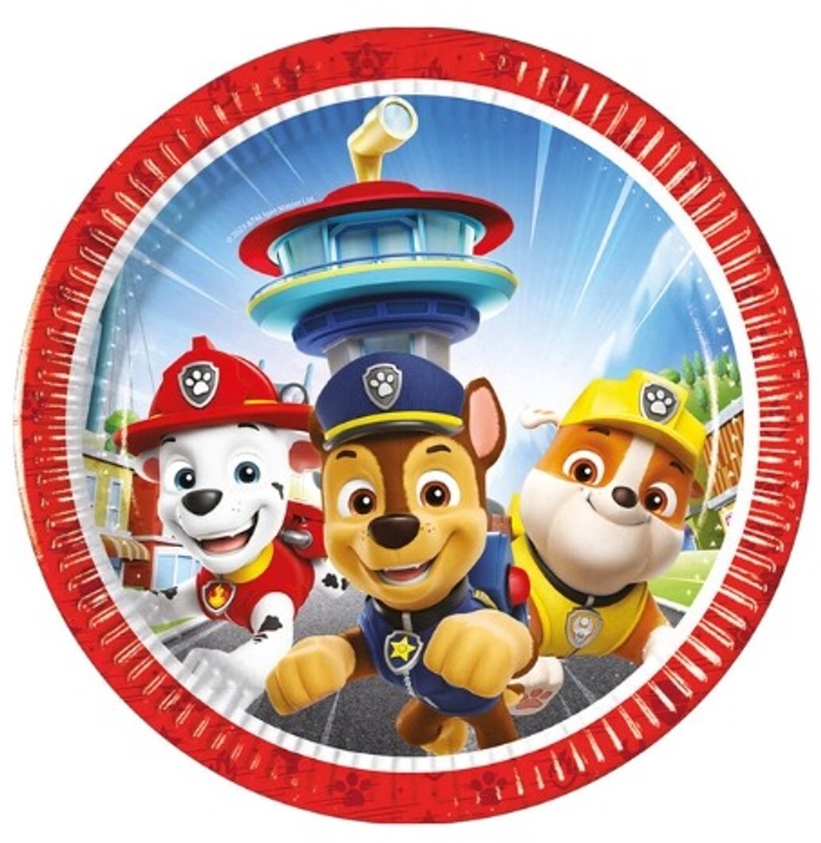 Merkloos sans marque paw patrol papieren borden - ø 20 cm - 8 stuks - daily style