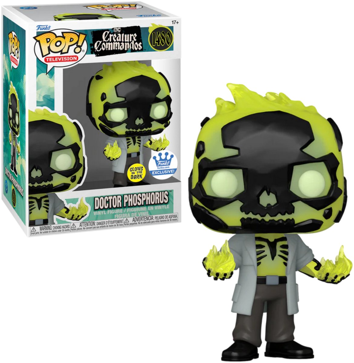 Funko pop! dc comics: creature commandos - doctor phosphorus #1480 glows in the dark exclusive