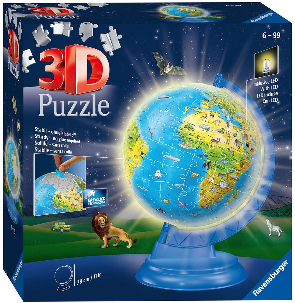 Ravensburger XXL Children's Globe Night Edition English - 3D Puzzle - 180 Pieces