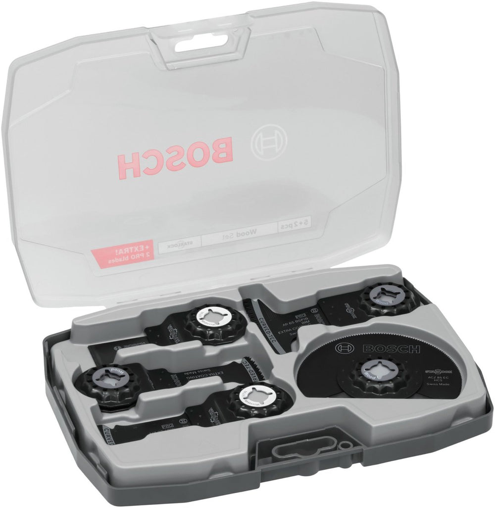 Bosch professional multifunctioneel gereedschap accessoires hout set 7-delig ( 2608669097 ) starlock + koffer