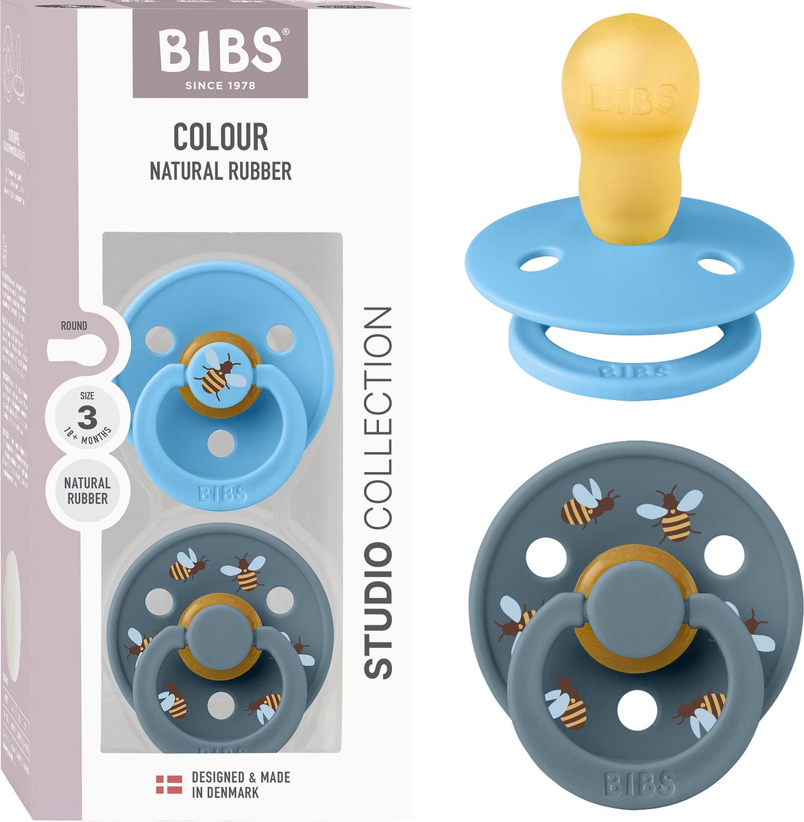 Bibs colour fopspeen - 18-48 mnd - 2-pack - rond - breeze petrol