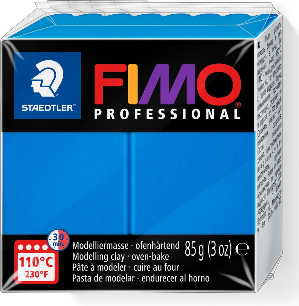 Fimo professional ovenhardende, professionele boetseerklei blok 85 g - primair blauw