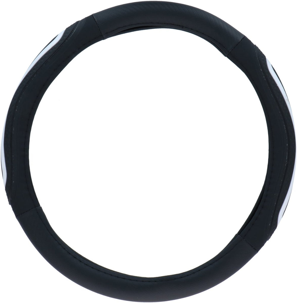 Dunlop stuurhoes auto 38cm - geschikt voor stuurwielen 37-39cm - comfortabele grip - anti-slip - auto decoratie - kunstleer - zwart wit