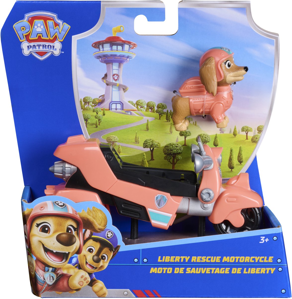 Paw patrol - liberty reddingsmotor - speelgoedauto met speelfiguur - speelgoedvoertuigen