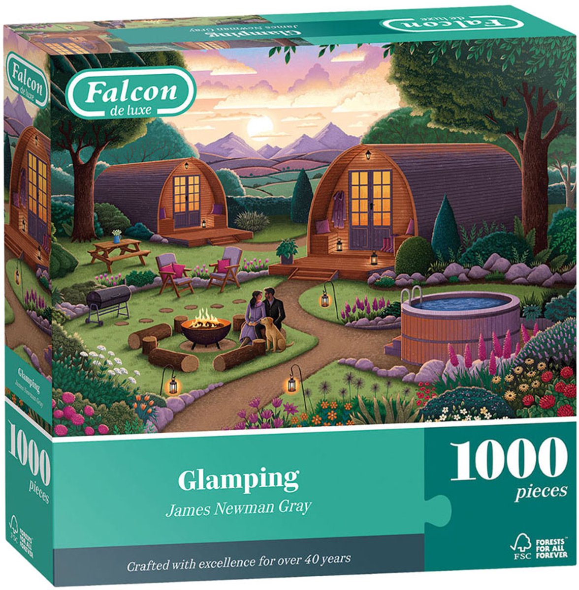 Falcon legpuzzel glamping 1000 stukjes landschap volwassenen.