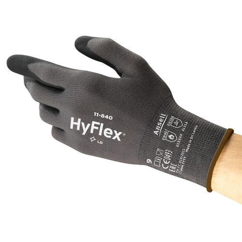 Pic veiligheidshandschoenen hyflex 11840r070-1p maat 7 zwart pak van 12 paar