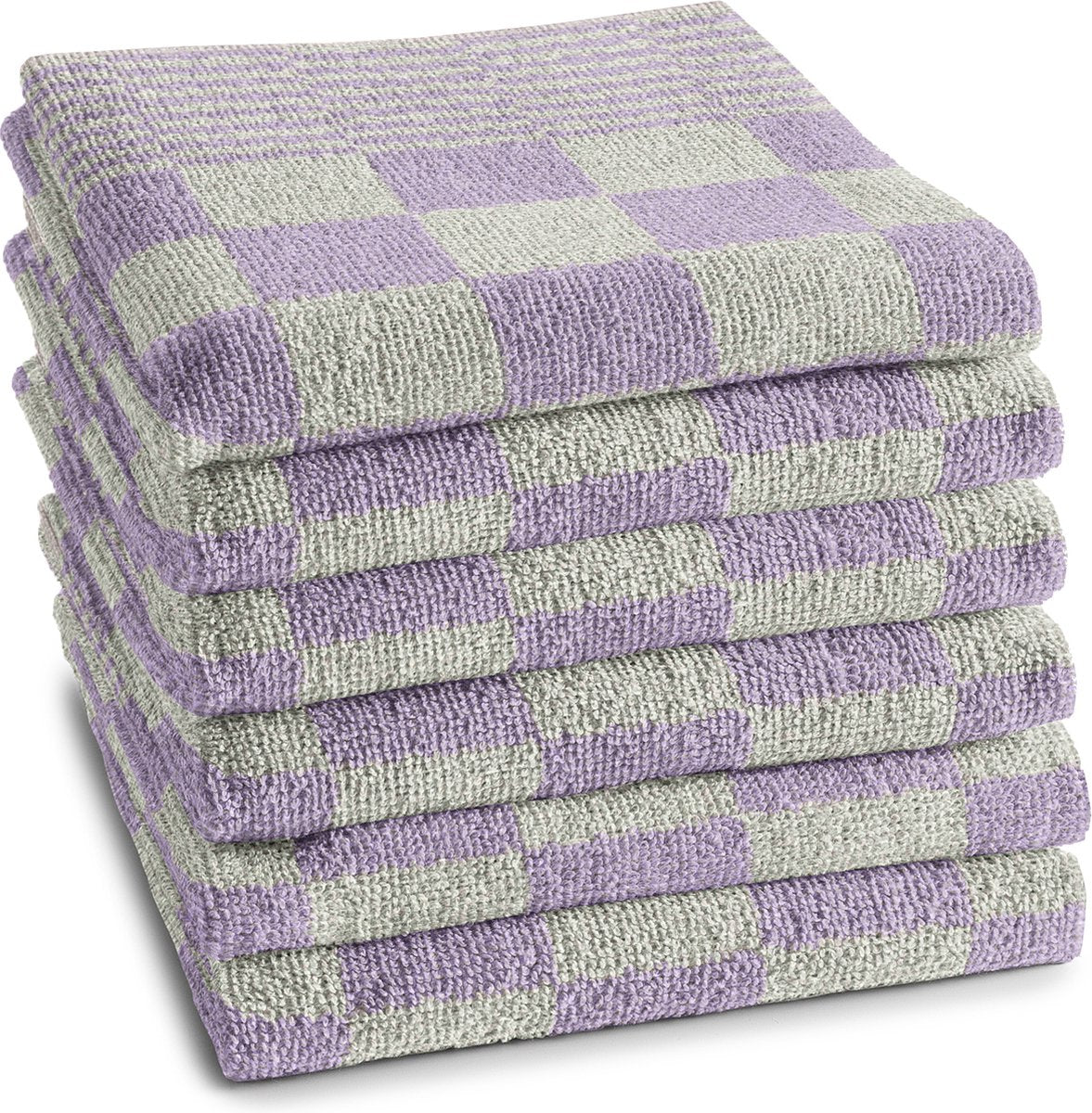 Ddddd - 6x keukendoek - barbeque - 50x55 cm - pastel lila - set van 6 stuks