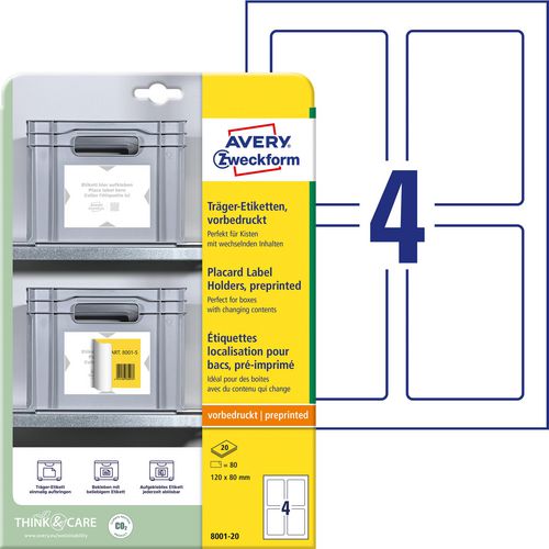 Etiketten avery zweckform 8001-5 wit a4