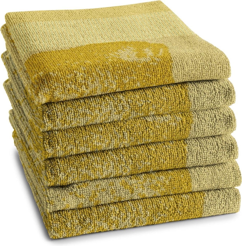 Ddddd - citrus keukendoek - set van 6 - katoen - citroenprint - 50x55 cm - badstof - geel