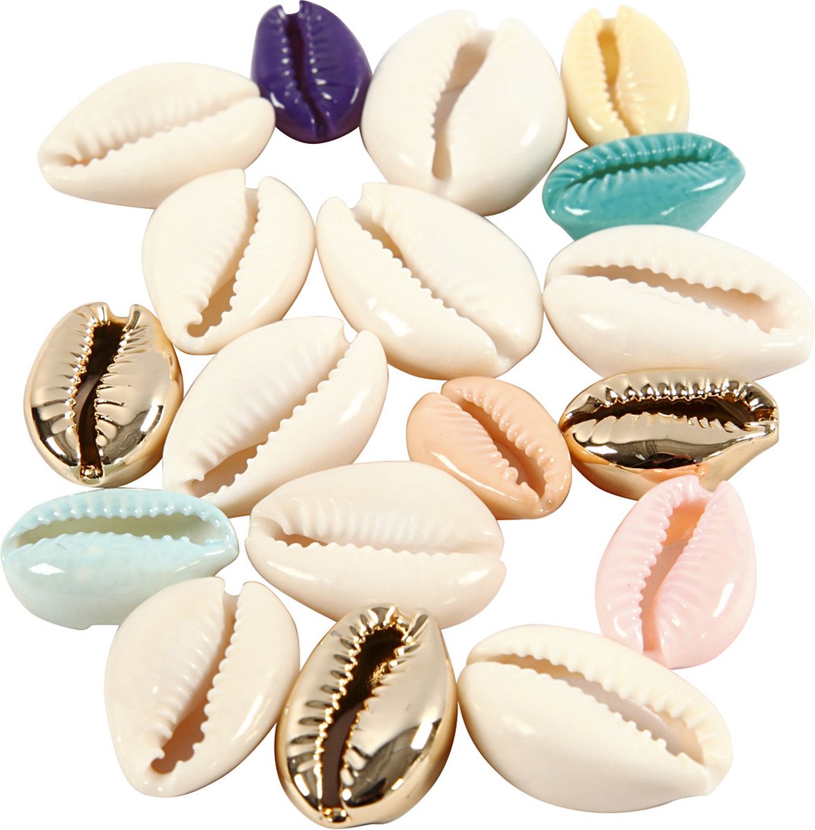 Creativ company schelpen kralen 20 mm pastel 75 stuks