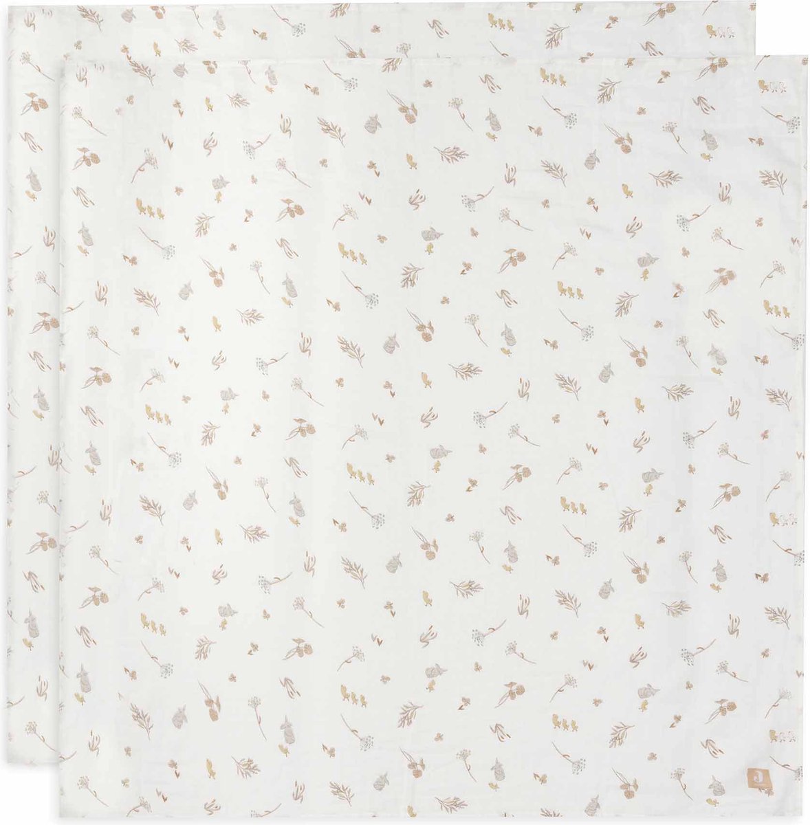 Jollein - hydrofiele doek large 115x115cm - inbakerdoek - zacht katoen - 2 stuks - riverside