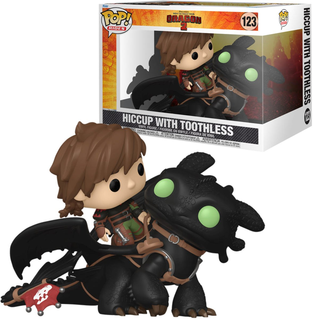 Funko how to train your dragon hiccup with toothless (pop ride! deluxe) vinyl figuur 123 pop! meerkleurig