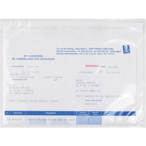 Paklijstenveloppen raja pcl13t 115 mm polyethyleen, silicone paper