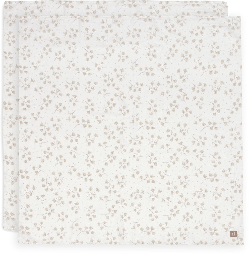 Jollein hydrofiele doek large - 115x115cm - leafy dreams - 2 stuks