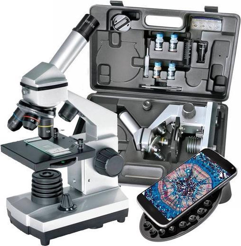 Bresser microscoop - biolux ca - 40x-1024x met koffer - incl. accessoires en smartphone-adapter