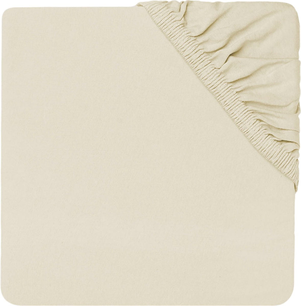 Jollein - baby hoeslaken jersey (ivory) - katoen - hoeslaken wieg - 70x140cm 75x150cm