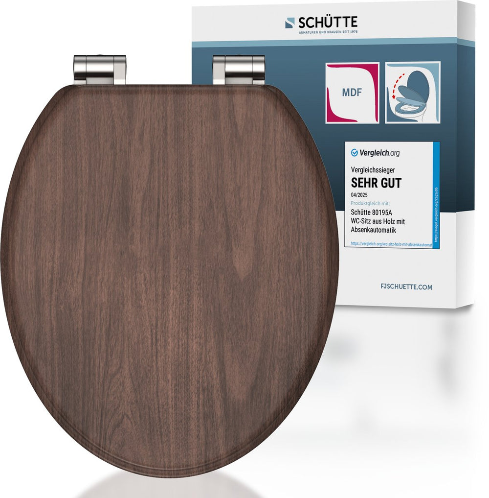 Schütte toiletbril met softclose donker hout mdf