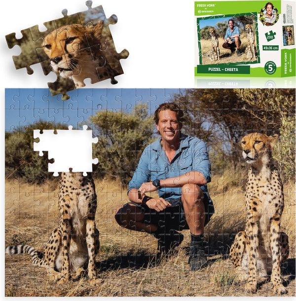 Bresser freek vonk x - freek fronk cheeta's puzzel - voor kinderen - 200 stukjes