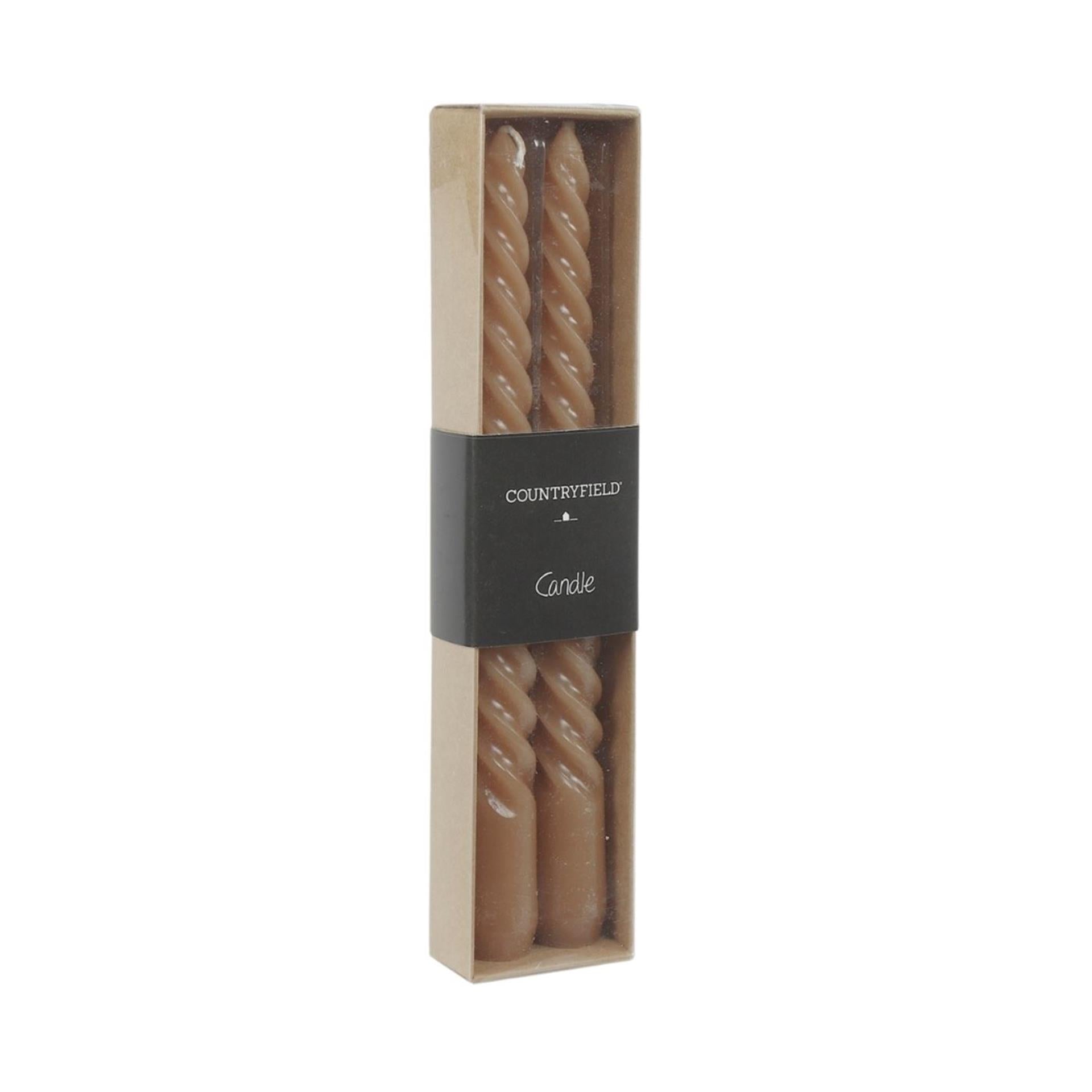 Countryfield dinerkaarsen twirly beige