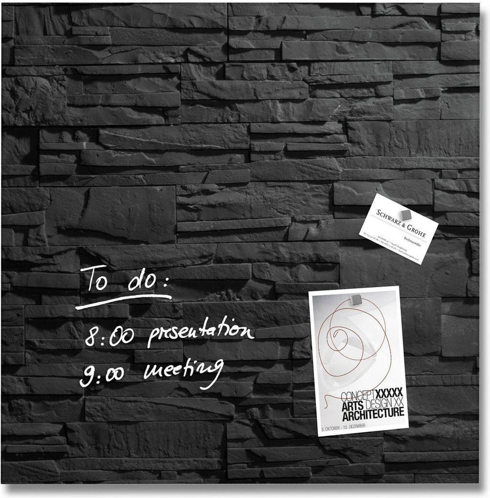 Sigel glasmagneetbord - artverum - 48x48cm - antraciet leisteen - si-gl169