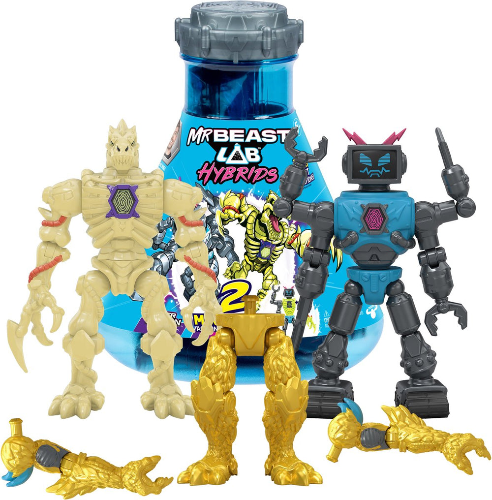 Spectron mrbeast lab hybrids - hyper fusion serie multipack – experimenteer en creëer 2 mix match actiefiguren