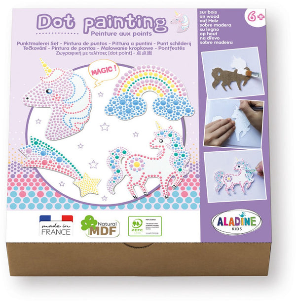 Aladine schilderen dot painting set - unicorn creatief speelgoed.