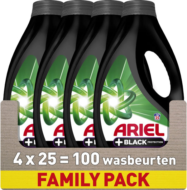 Ariel wasmiddel +zwart bescherming - 4 x 25 wasbeurten