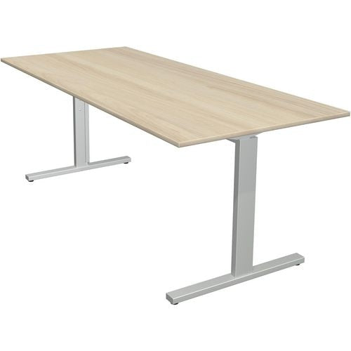 Bureau kerkmann 11020750 in hoogte verstelbaar esdoorn, zilver