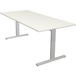 Bureau kerkmann 11020710 in hoogte verstelbaar wit, zilver