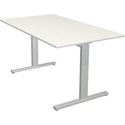 Bureau kerkmann 11021010 in hoogte verstelbaar wit, zilver