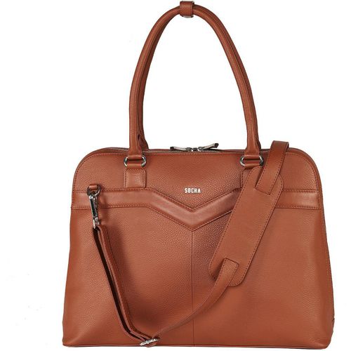 Laptoptas socha so-diamond-couture-cc leer cognac