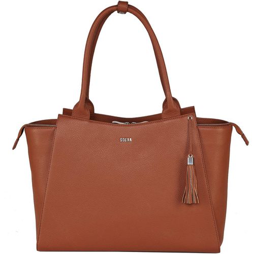 Laptoptas socha so-diamond-caddy-cc leer cognac