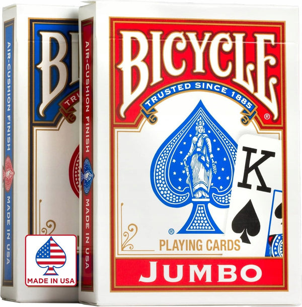 Bicycle rider back 2-pack jumbo index - premium speelkaarten - poker - originals