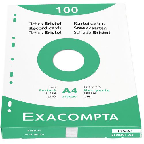 Indexkaarten exacompta 13666e wit papier
