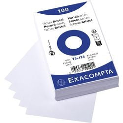 Indexkaarten exacompta 10501e wit papier