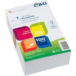 Enveloppen öki 11186 zonder venster b6 gegomd wit