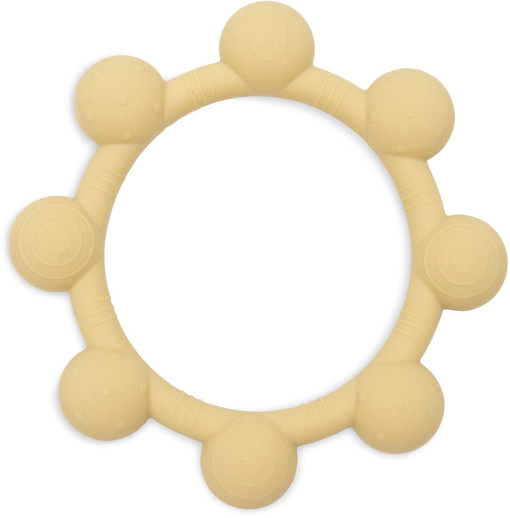 Jollein bijtring siliconen - speelgoed baby - sun - vanilla