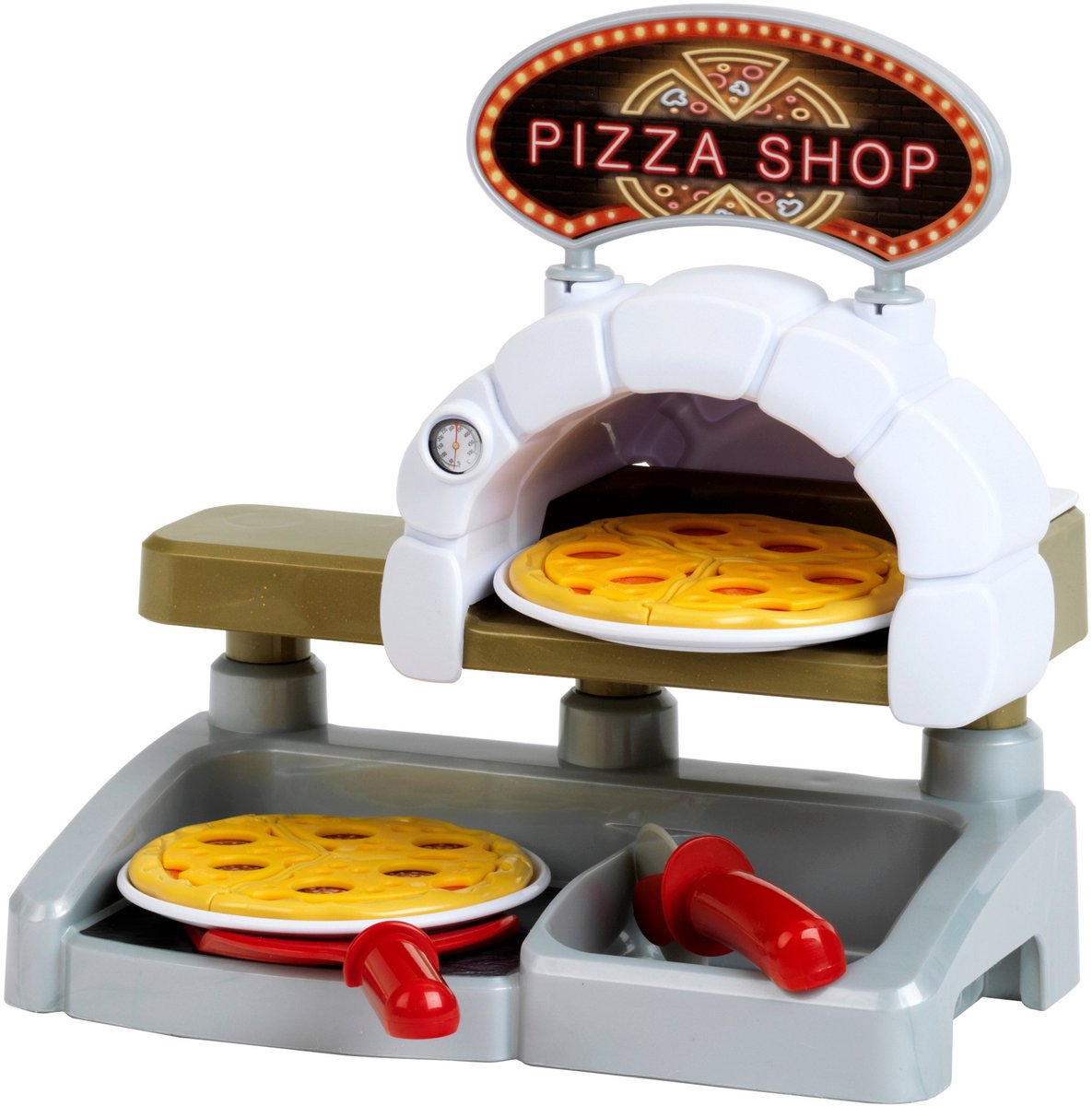 Klein toys pizza station - 22.5x13x23 cm - incl. accessoires - geel wit