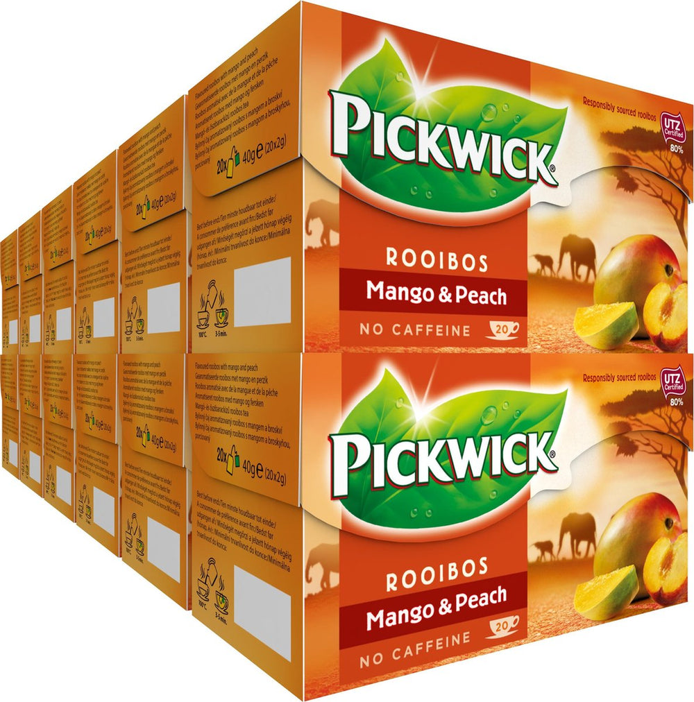 Pickwick mango perzik rooibos thee - 12 x 20 theezakjes