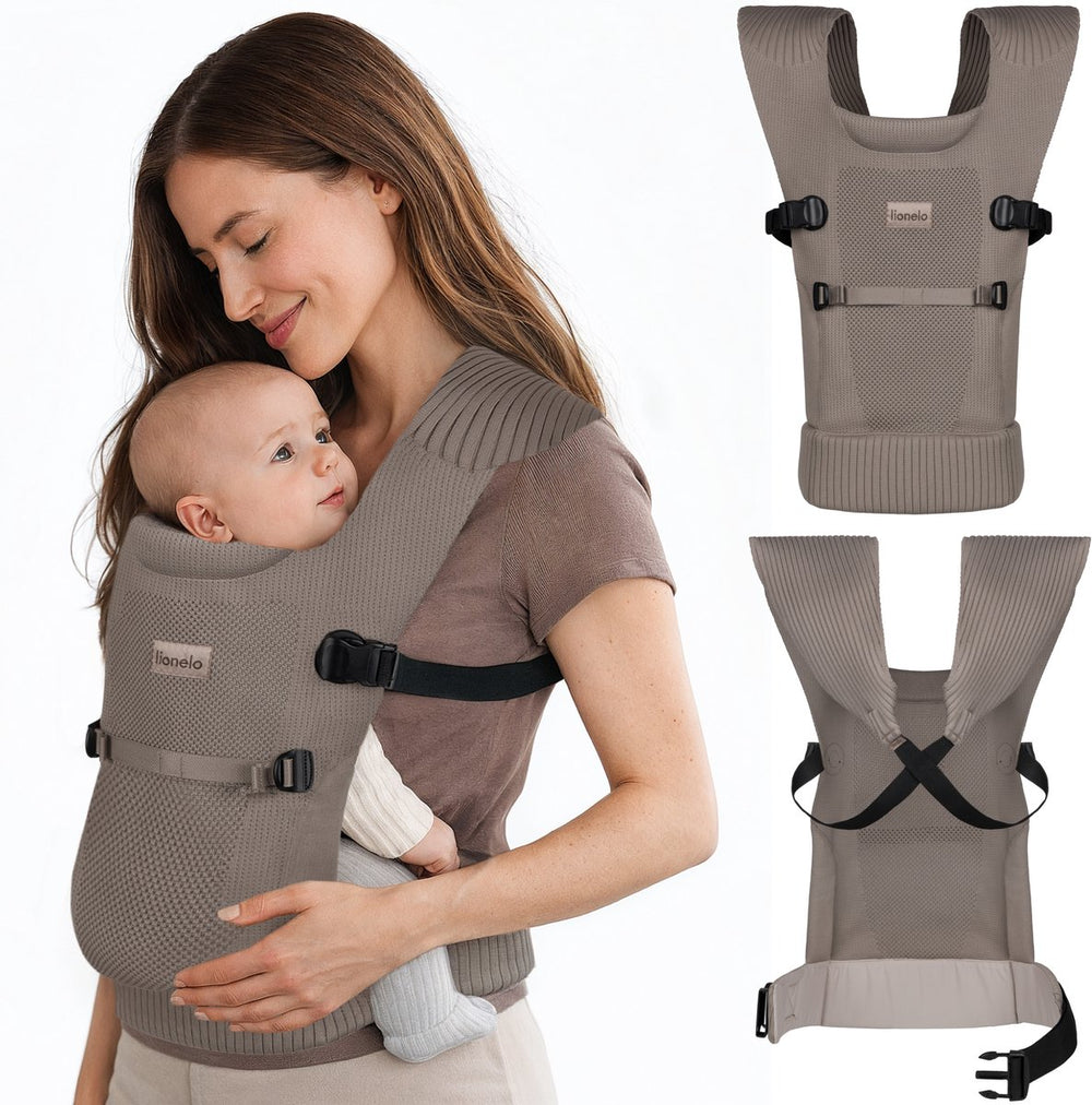 Lionelo mabel – ergonomische draagzak voor baby’s 4–15 kg – ademend licht – m-houding ondersteuning – kruissysteem 2 draagposities