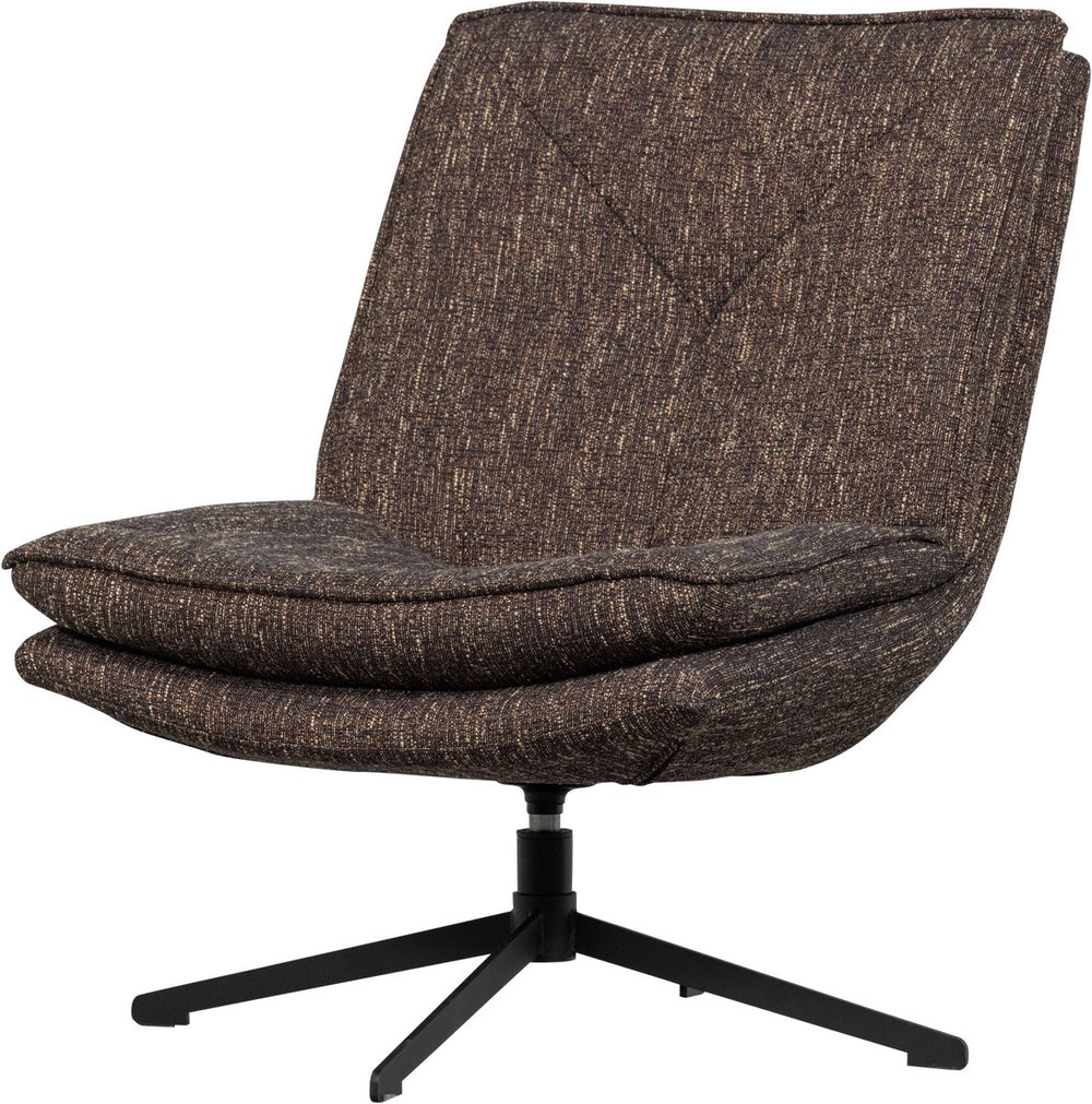 Woood milaro draaifauteuil - polyester - bruin melange - 88x75x94